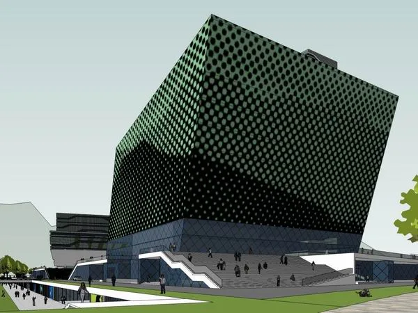 Sketchup办公模型|高层办公楼，现代风格