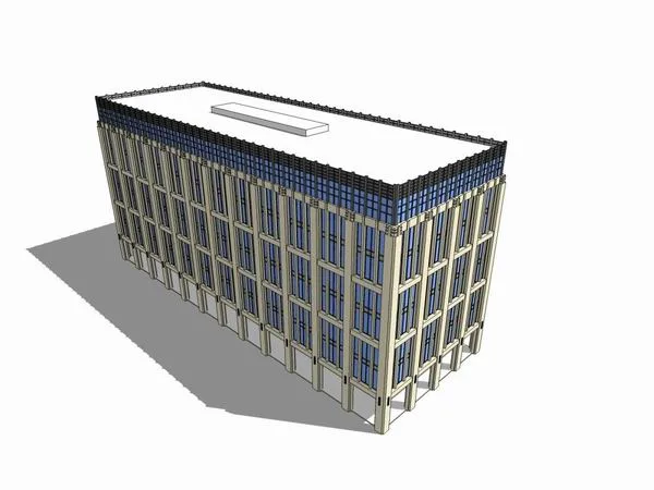 Sketchup办公模型|多层办公楼，现代风格