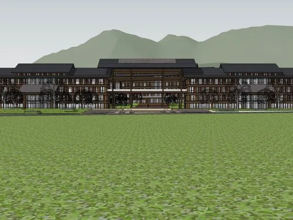Sketchup办公模型|多层办公楼，古典风格
