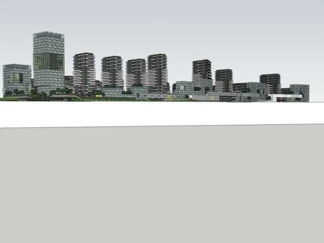 Sketchup办公模型|高层办公楼，现代风格