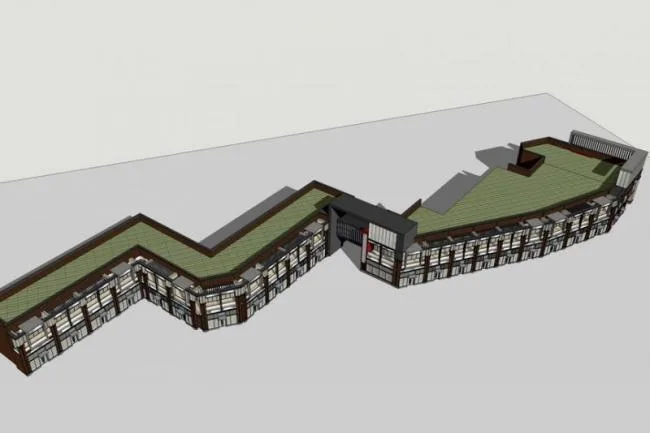 Sketchup商业模型|多层商业裙房，现代风格