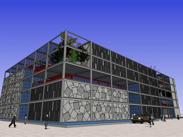 Sketchup办公模型|多层办公楼，现代风格
