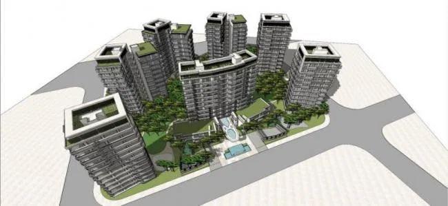 Sketchup住宅模型|小高层住宅，现代风格