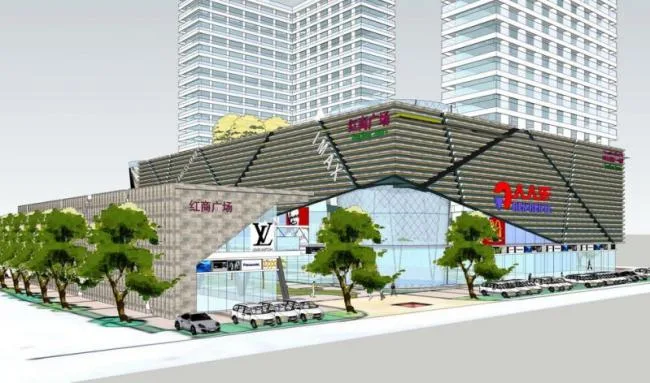 Sketchup商业模型|多层商业购物中心，现代风格