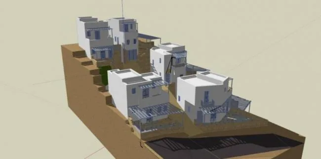 Sketchup住宅模型|多层坡地住宅区，地中海风格