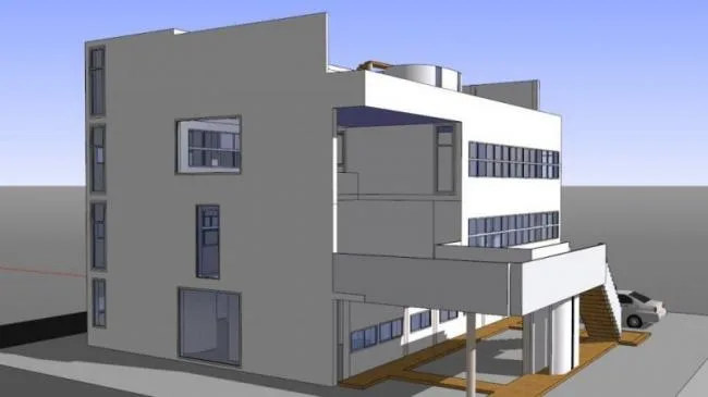 Sketchup住宅模型|斯坦因住宅，柯布西耶，现代风格