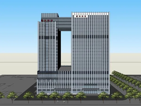Sketchup办公模型|高层办公楼，现代风格