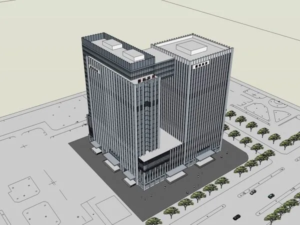Sketchup办公模型|高层办公楼，现代风格
