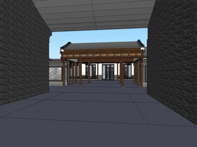 Sketchup住宅模型|四合院，中式风格