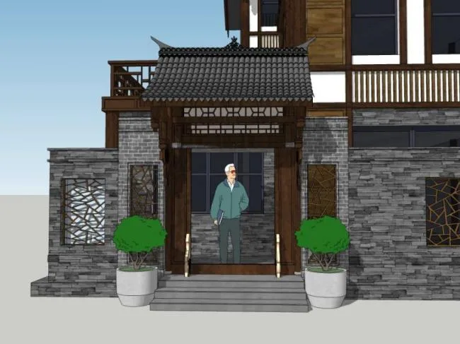 Sketchup住宅模型|多层民居，古建筑，中式风格