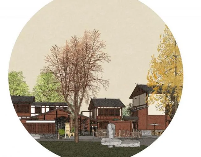 Sketchup住宅模型|民宿，中式风格