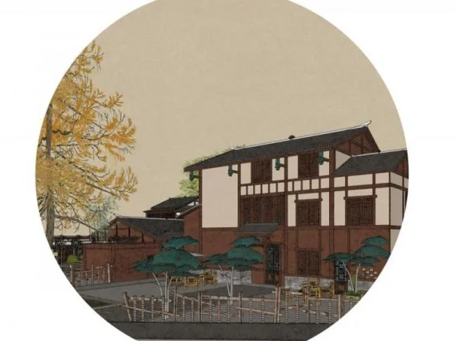 Sketchup住宅模型|民宿，中式风格