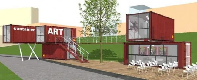 Sketchup商业模型|多层集装箱住宅，商业，现代风格