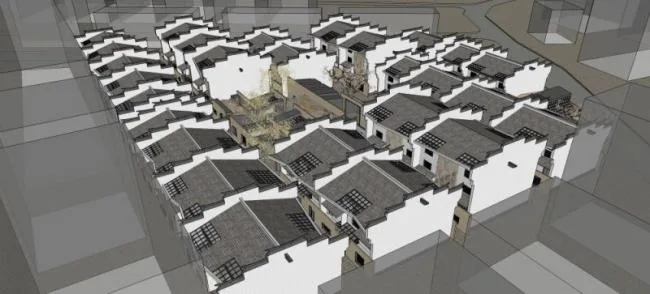 Sketchup住宅模型|多层住宅，东方新古典，现代中式风格