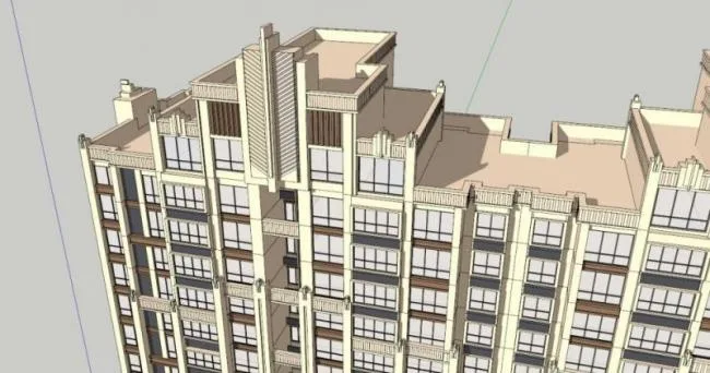 Sketchup住宅模型|超高层住宅，居住建筑，古典风格