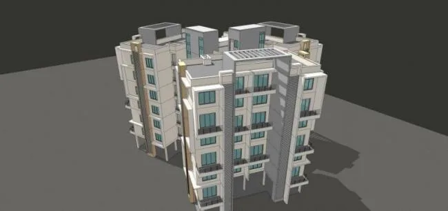 Sketchup住宅模型|小高层住宅，多层住宅，现代风格