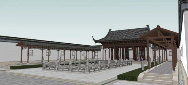Sketchup住宅模型|园林，中式风格