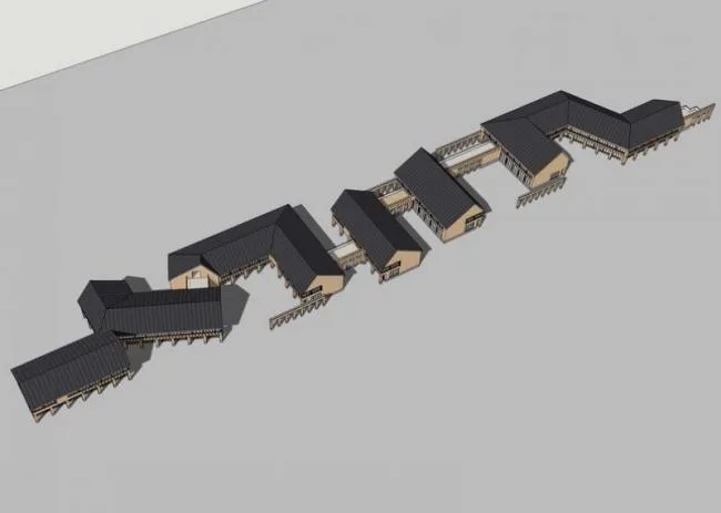 Sketchup商业模型|多层农场建筑，新古典风格