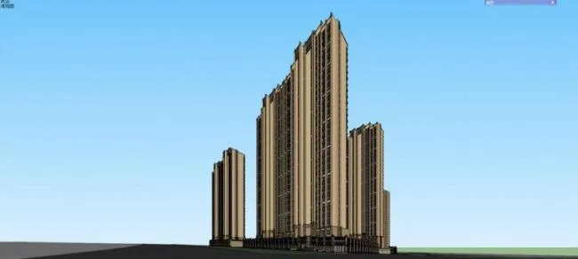 Sketchup住宅模型|超高层住宅，底层商业，新古典风格