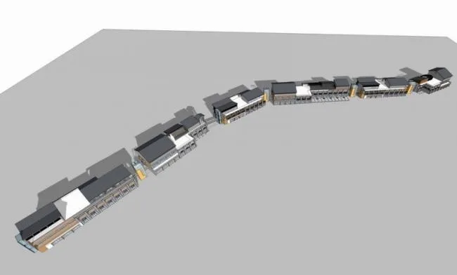 Sketchup商业模型|多层商业街，新中式风格