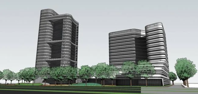 Sketchup酒店模型|高层酒店，办公，现代风格
