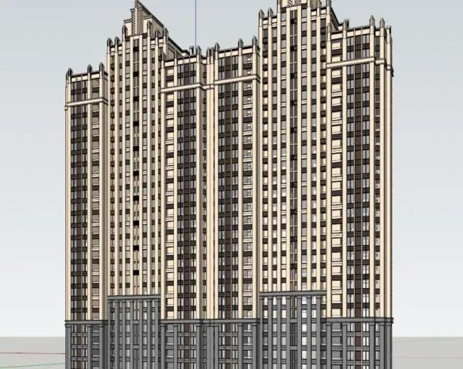 Sketchup住宅模型|高层住宅，古典风格