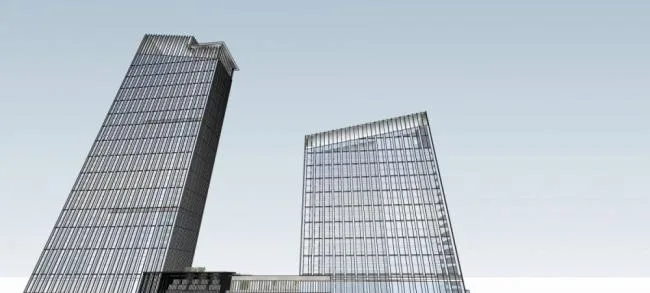 Sketchup酒店模型|杭州龙湖下沙洲际国际酒店，超高层，办公，现代风格
