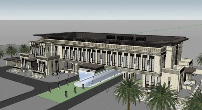 Sketchup商业模型|多层会所，古典风格，商业建筑