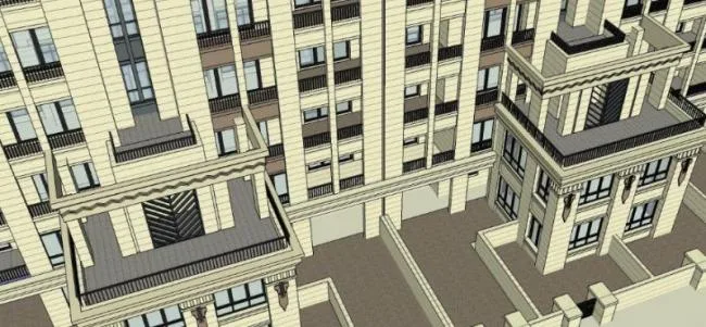 Sketchup住宅模型|多层住宅，古典风格