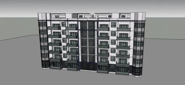 Sketchup住宅模型|多层住宅，现代风格