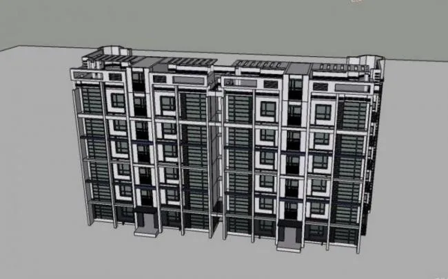 Sketchup住宅模型|多层住宅，现代风格