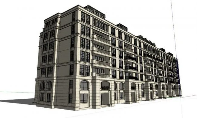 Sketchup住宅模型|多层住宅，古典风格