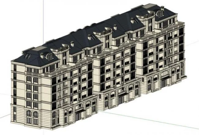 Sketchup住宅模型|多层住宅，古典风格