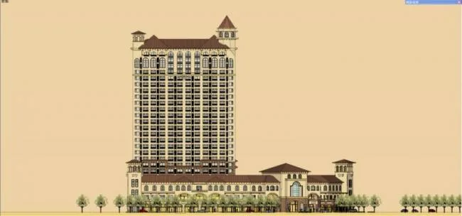 Sketchup住宅模型|高层住宅，酒店，底层商业，古典风格，托斯卡纳