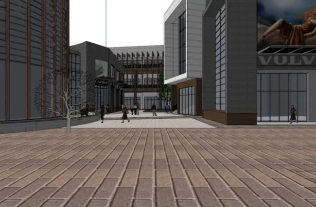 Sketchup商业模型|多层商业街会所，购物广场，现代风格