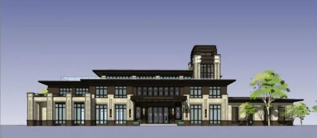 Sketchup商业模型|多层售楼处，西方古典风格