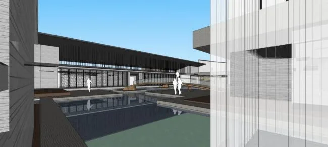 Sketchup酒店模型|多层度假酒店会所，新中式风格
