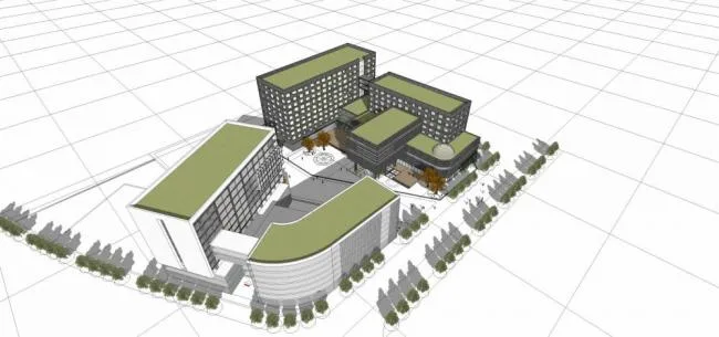 Sketchup酒店模型|多层酒店，现代风格
