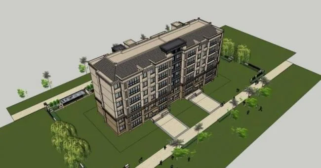 Sketchup住宅模型|多层住宅，洋房，居住建筑，古典风格