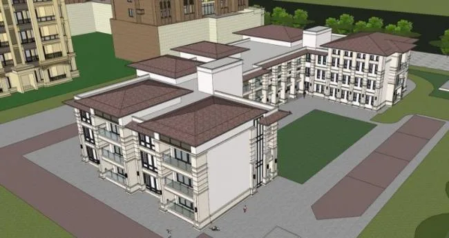 Sketchup住宅模型|高层住宅多层住宅，居住建筑，古典风格