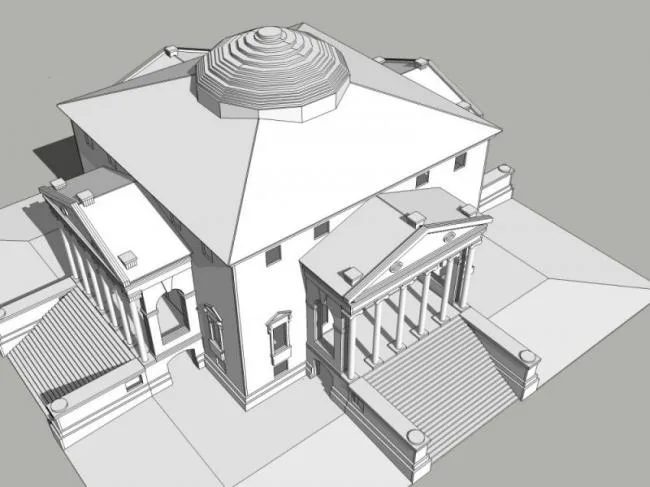Sketchup商业模型|多层会所，古典风格