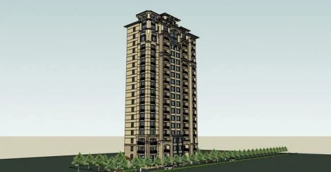Sketchup住宅模型|高层住宅，古典风格