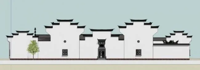Sketchup住宅模型|徽派民居，中式风格，内院