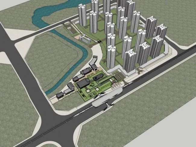 Sketchup商业模型|多层售楼处，现代中式风格