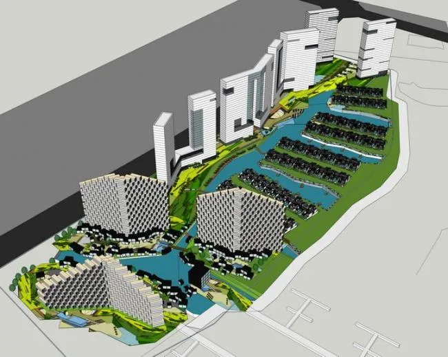 Sketchup酒店模型|南昌瑶湖度假酒店，高层酒店，现代风格