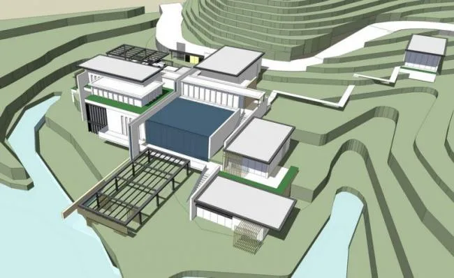 Sketchup酒店模型|多层山地酒店，现代风格