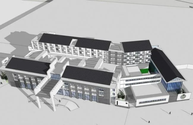 Sketchup酒店模型|多层客栈，商业建筑，酒店，新中式风格