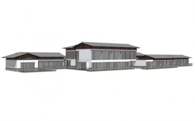 Sketchup酒店模型|多层客栈，新中式风格，商业