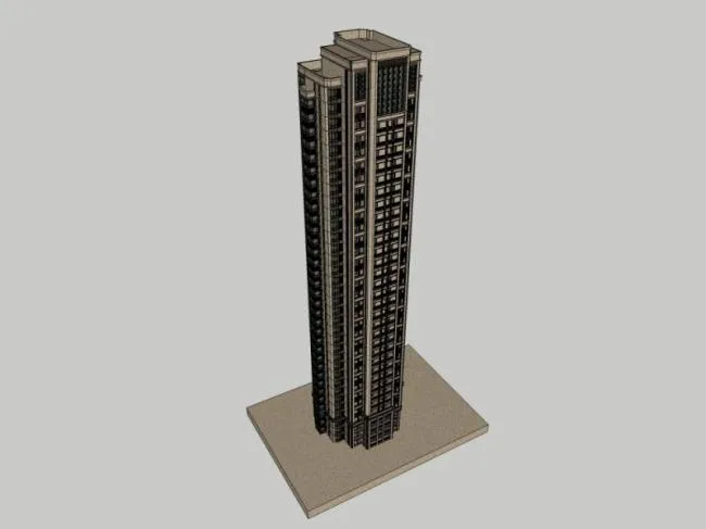 Sketchup住宅模型|超高层住宅，古典风格