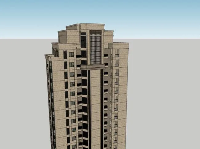 Sketchup住宅模型|超高层住宅，古典风格